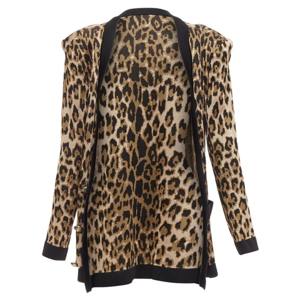 Balmain Leopard Jacquard Cardigan